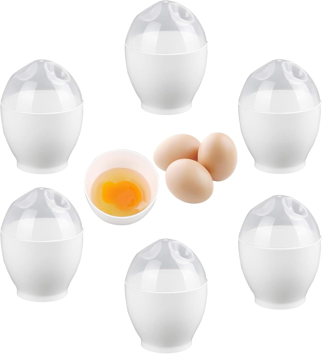 6-częściowy zestaw do gotowania jajek w koszulkach, plastikowe foremki do gotowania jajek w koszulkach, patelnia do gotowania jajek w kuchence mikrofa