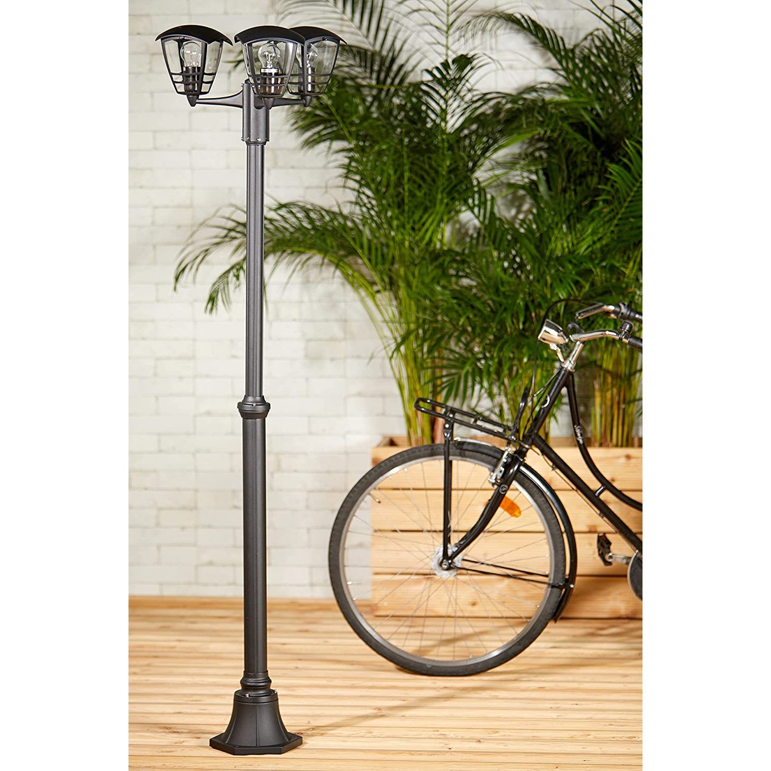 Lampa Ogrodowa Zewnętrzna Słupek 184cm Latarnia 3x E27 IP44 Czarna Creek Philips - 3