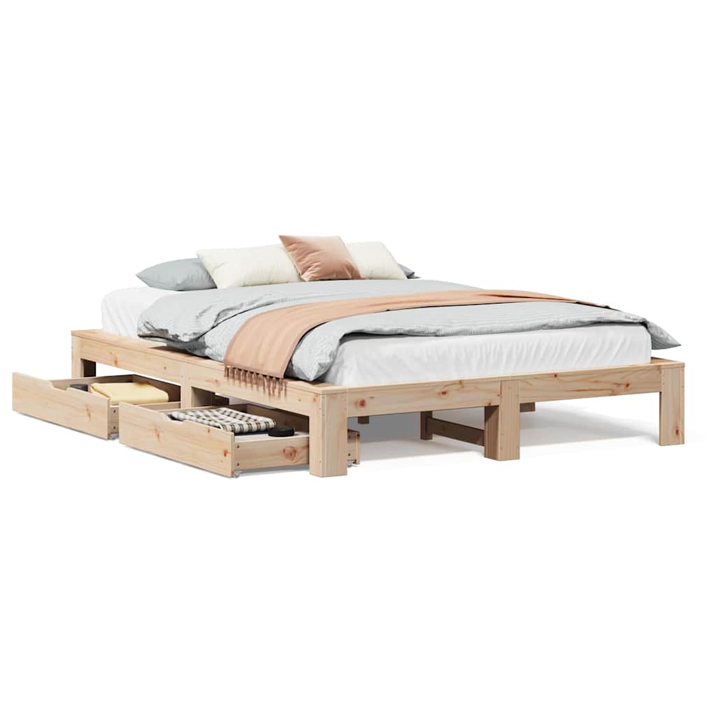 Łóżko Drewniane Rama Łóżka Sofa Brązowe Do Sypialni Pokoju 150x200 cm