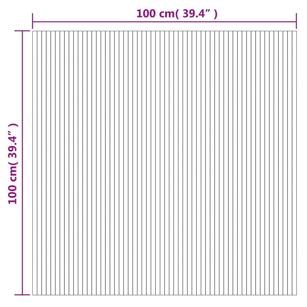 Tapis rectangulaire marron 100x100 bambou - 8