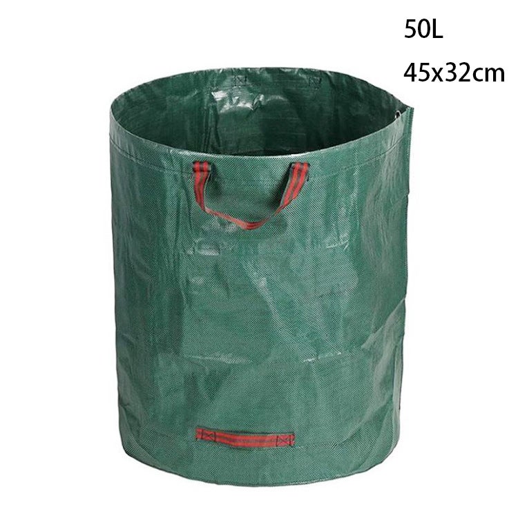 Sacco Per Rifiuti Da Giardino In Tela Impermeabile 56x46 Cm – Con Manici In Gomma Rinforzata, Per Foglie E Detriti, Colore Militare