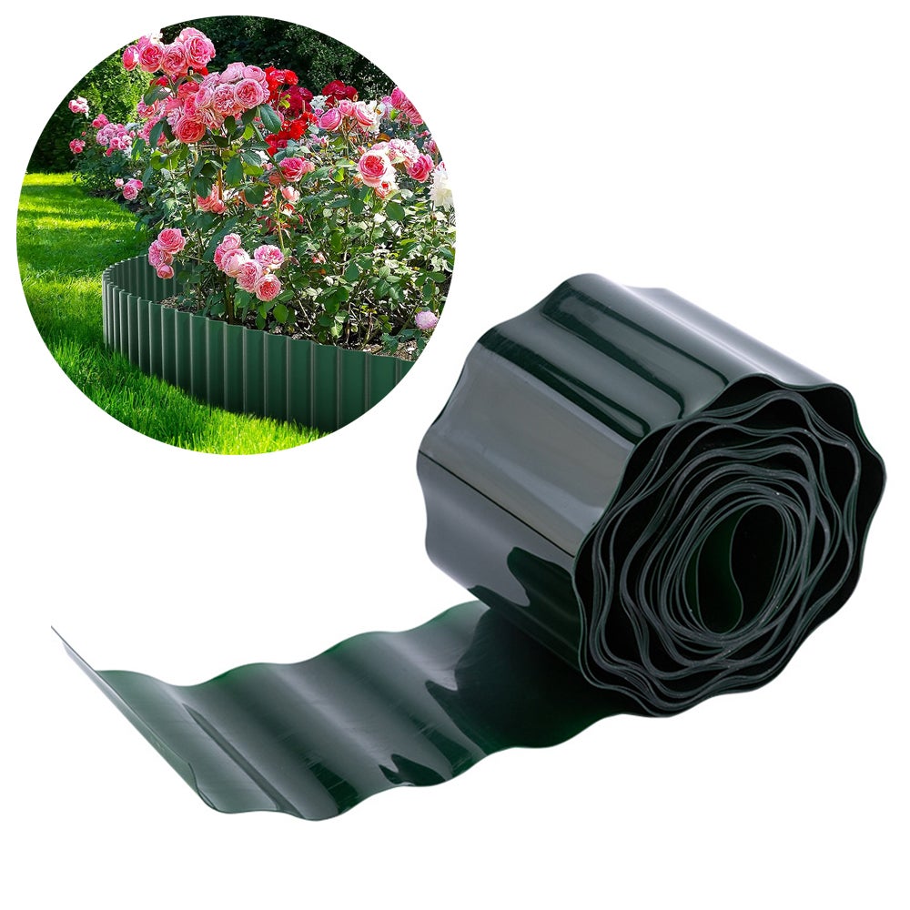 KADAX Bordo Per Prato E Aiuole In Plastica Effetto Rattan – 5 Pezzi Da 78 Cm, Sistema A Incastro, Grigio, Resistente Ai UV