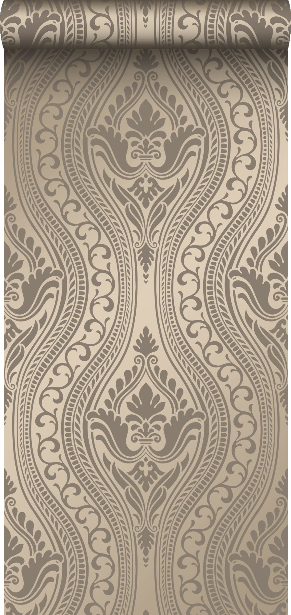 Tapeta ozdoby błyszczącego brązu - 53 cm x 10.05 m - ORIGIN