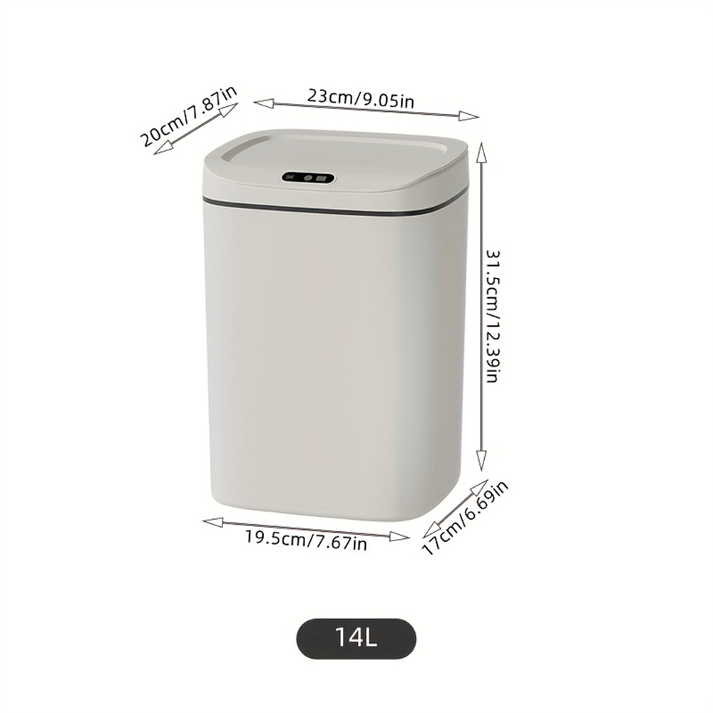 Pattumiera automatica da 14 litri, pattumiera intelligente con sensore di movimento e coperchio, adatta per casa, bagno, ufficio e cucina - 9