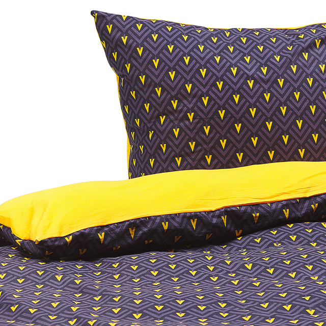 Parure de lit WALLINGFORD Satin de coton 135 x 200 cm Bleu