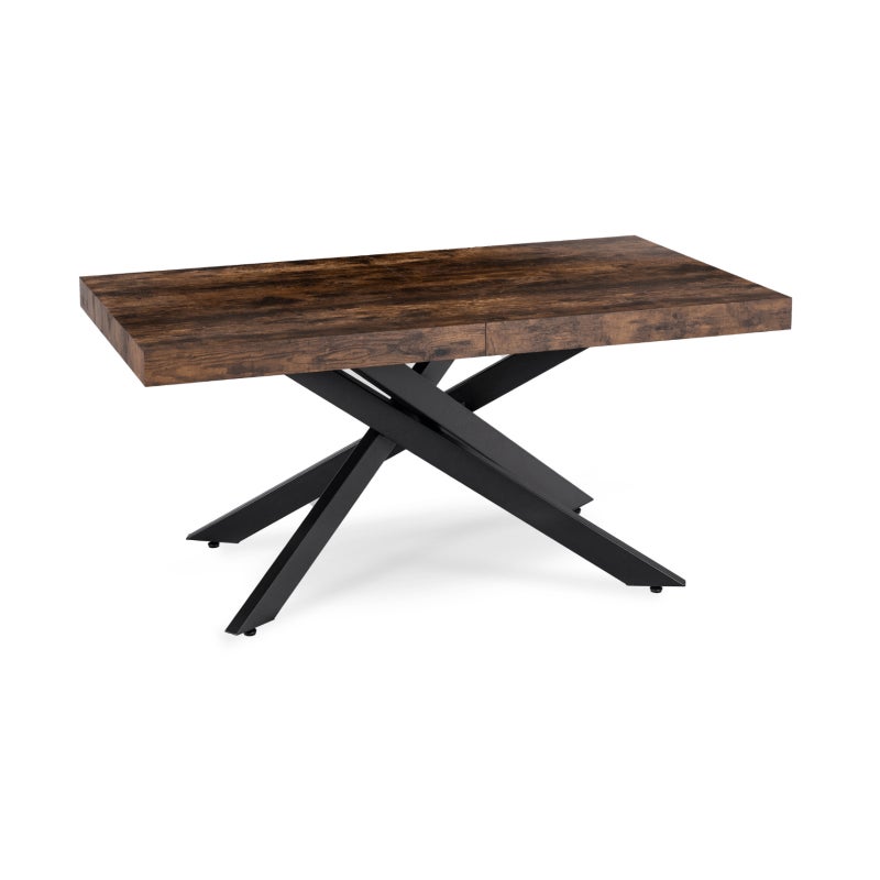 Stół Rozkładany Do Jadalni Salonu Kuchni Rustykalny Czarny HAMPTON 160-240