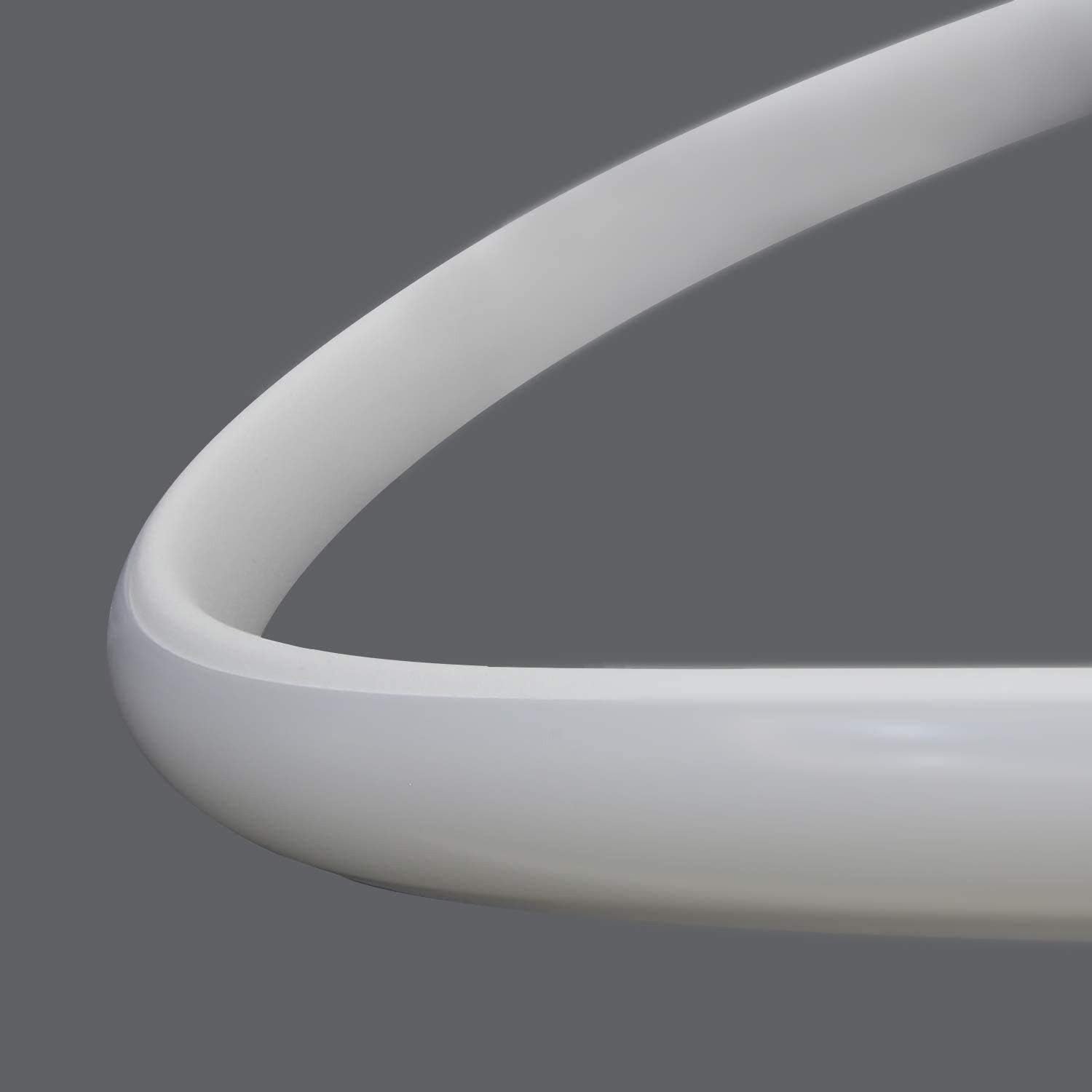 Nettlife Lampa wisząca LED, średnica 58 cm, z pierścieniami, ściemnialna i sterowana pilotem, regulowana wysokość, 62 W - 6