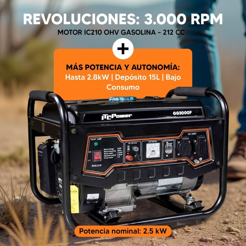 GG3000F Gerador Elétrico a Gasolina 2,8 kW ITCPower - 7