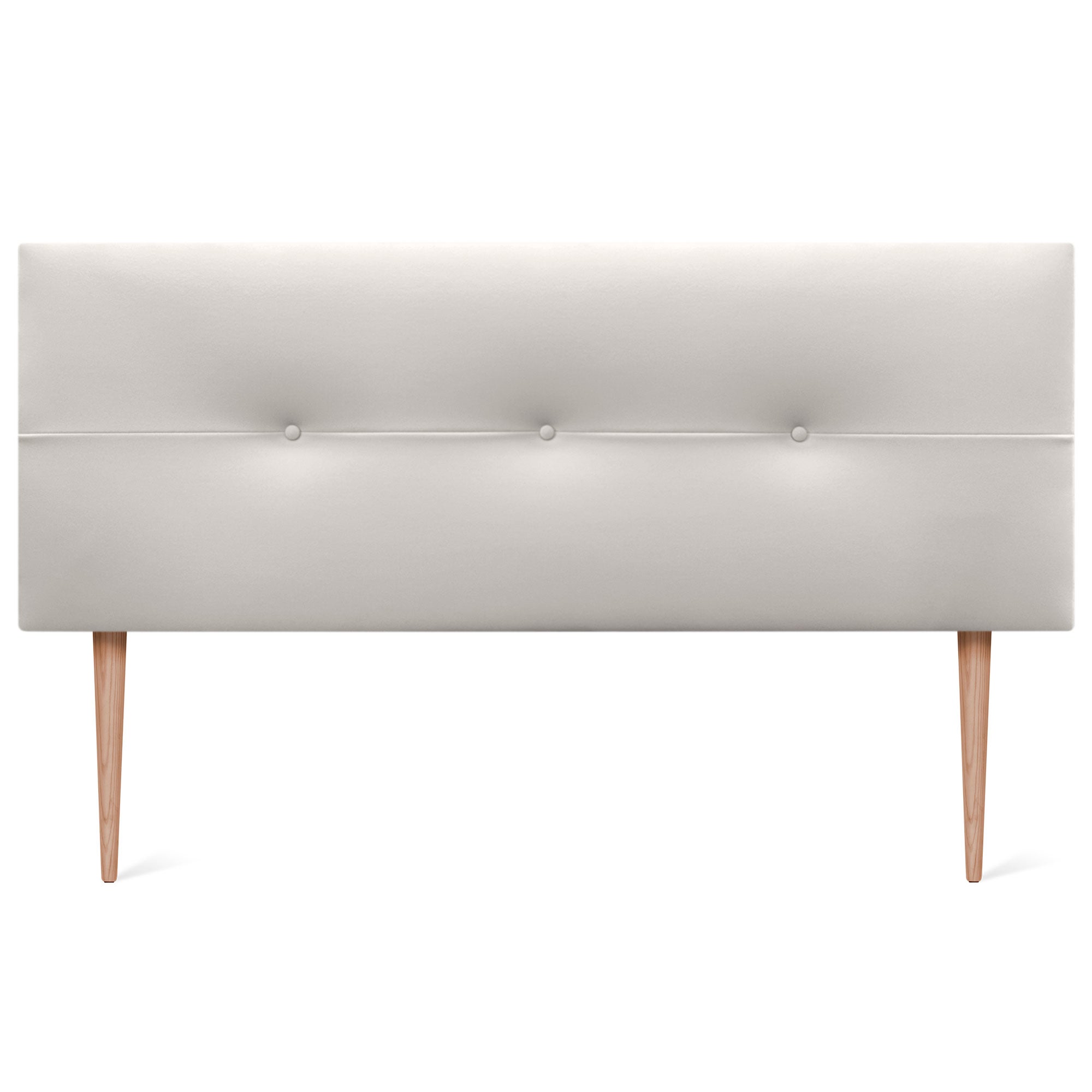 DHOME Cabecero de Polipiel Pro Con Patas cabeceros Cabezal tapizado Cama Lujo (Blanco Hueso, 150cm) - 3