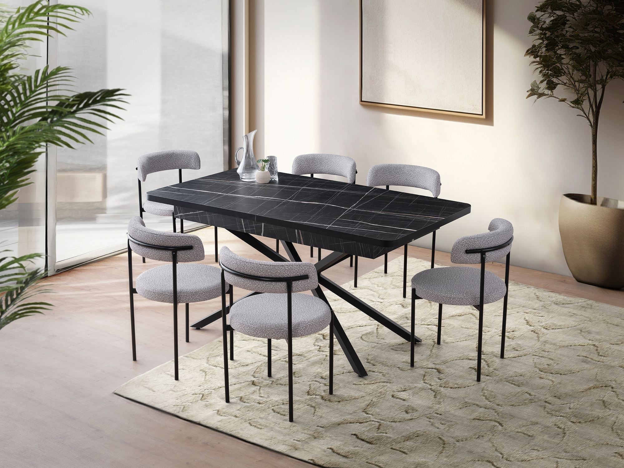 Menzzo  Mesa De Comedor Extensible Falcon, Y Blanco/Negro , Leroy Merlin