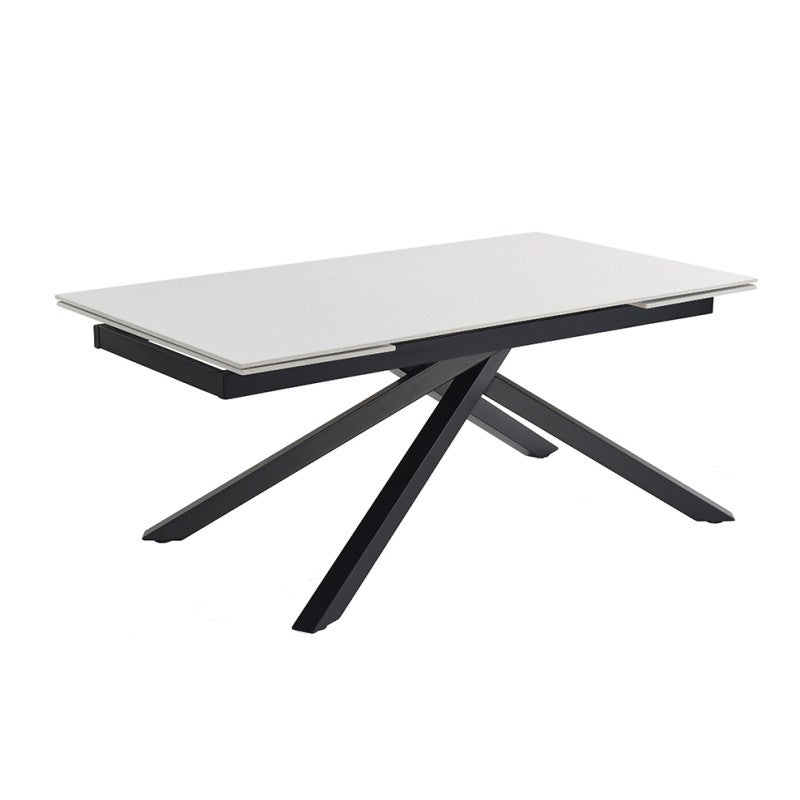 Table extensible 180/260 cm céramique blanc pied torsadé OREGON 05