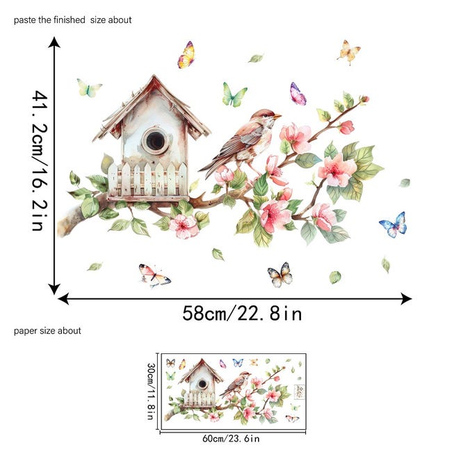 Acquerello Uccelli Adesivi Murali Animali Vinile Art Wall Sticker 40 Acquerello Uccelli Adesivi Murali Animali Vinile Art Wall Sticker 40