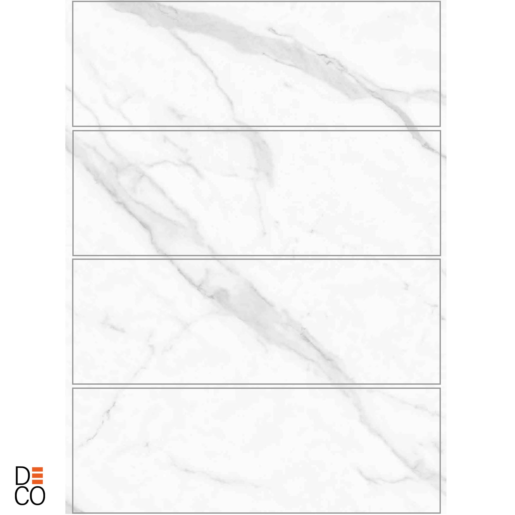 Panneau mural PVC 260 x 120 cm – 4 parties à assembler – effet marbre blanc mat – ép. 3 mm – 3,12 m² – Panneau mural douche – Decopine - 3