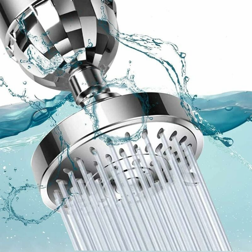 Pommeau de douche solaire rond argenté, pommeau de douche haute 