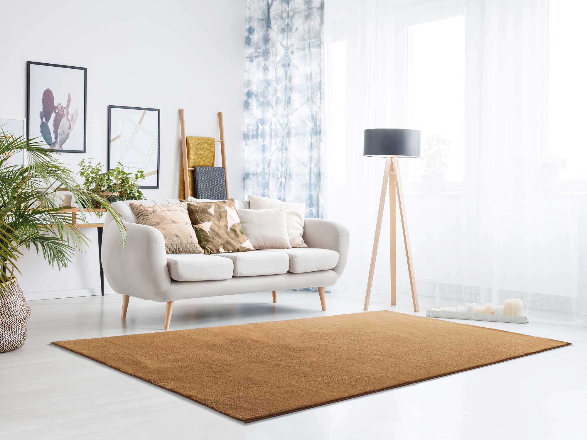 Prostokątny zmywalny miedziany dywanik antypoślizgowy 120 x 170 cm LOFT gładki - ATTICGO