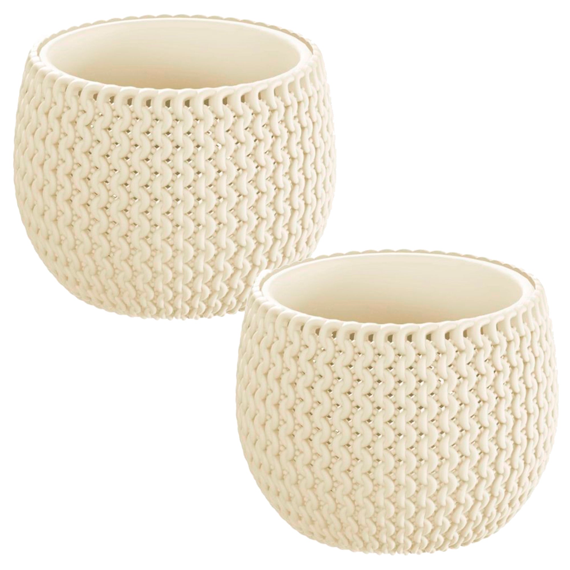 3 Maceteros Redondos Plástico Prosperplast Splofy 5l; 8l; 11,5l Blanco con Ofertas en