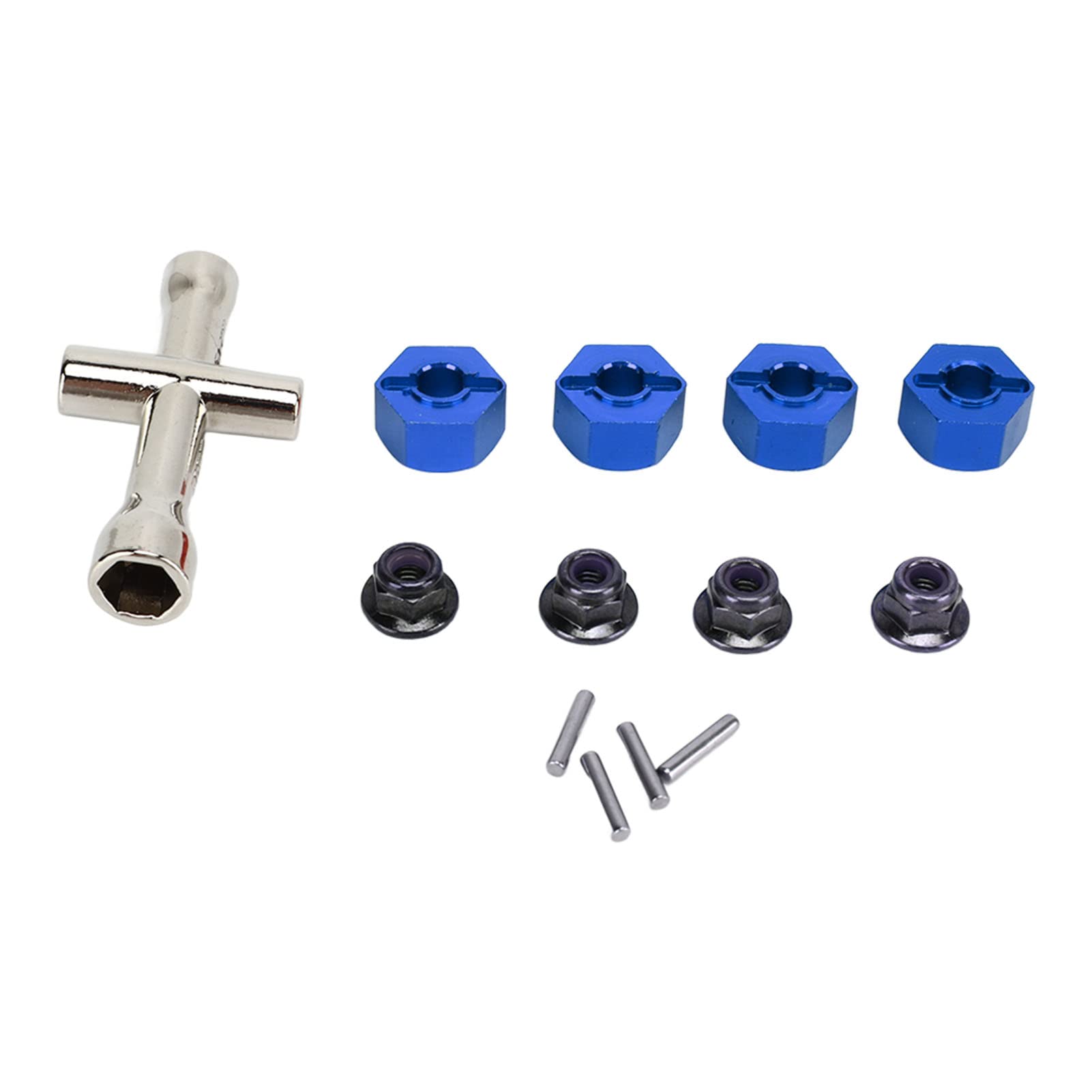 Ensemble de moyeu de voiture RC en alliage d'aluminium avec écrou antidérapant M2 et clé Ensemble de moyeu de voiture RC en alliage d'aluminium avec écrou antidérapant M2 et clé
