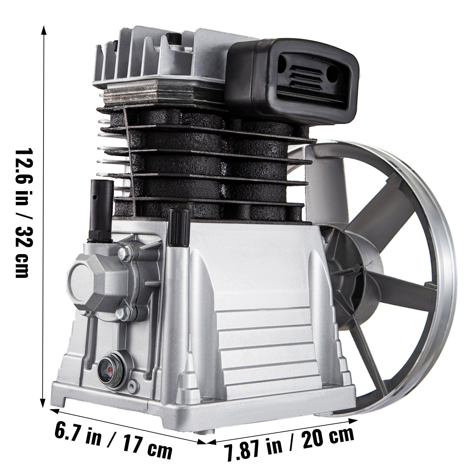 Pompe à tête de compresseur d'air SucceBuy 3HP 160PSI 1300/min Moteur à double cylindre en aluminium - 2