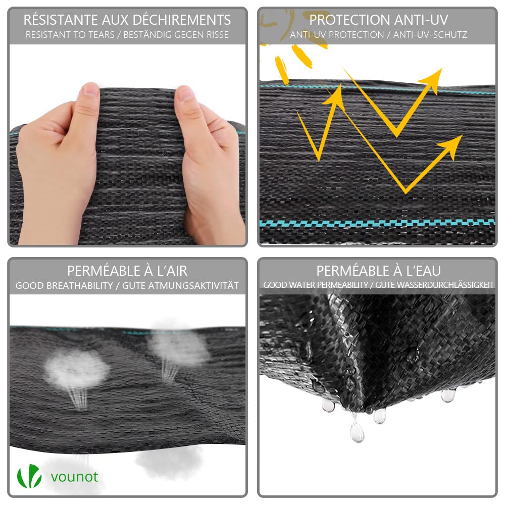 Toile de Paillage Contre les Mauvaises Herbes 10Mx2M, Contre les Mauvaises Herbes, Perméable à l'Eau, Anti-UV, Anti Repousse, Bâche de Paillage - 6