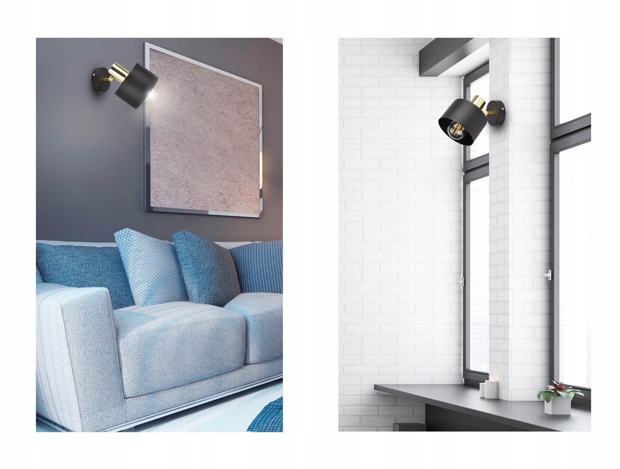 Kinkiet Lampa Ścienna Classic Spot Czarna Złota 482-K1 LED E27 - 4