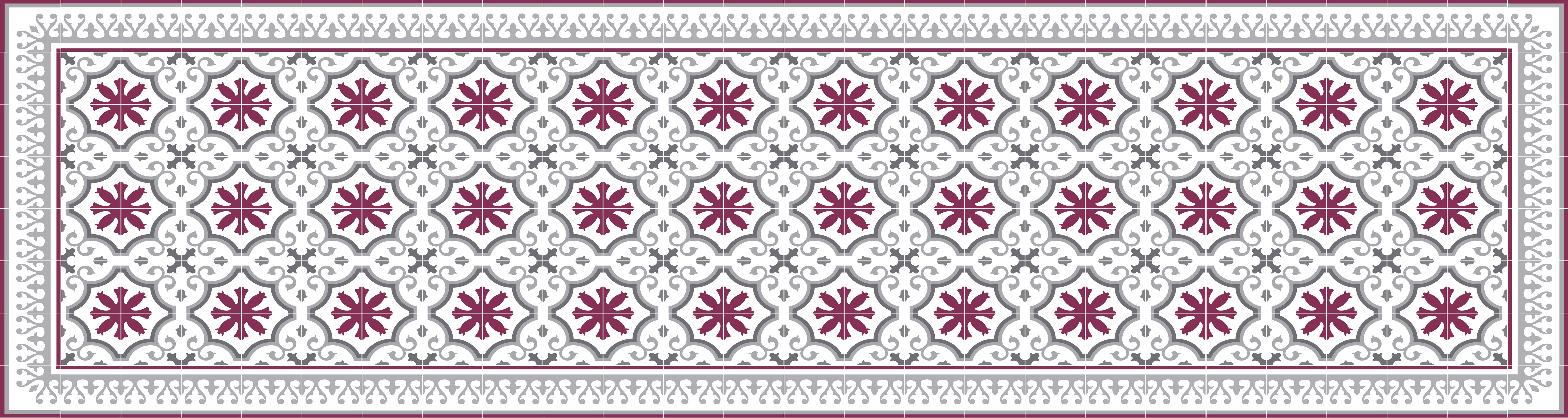 Dywan winylowy CLOÉ 80x300 cm - antypoślizgowy PVC, winylowy do kuchni lub salonu, zmywalny, styl hydrauliczny