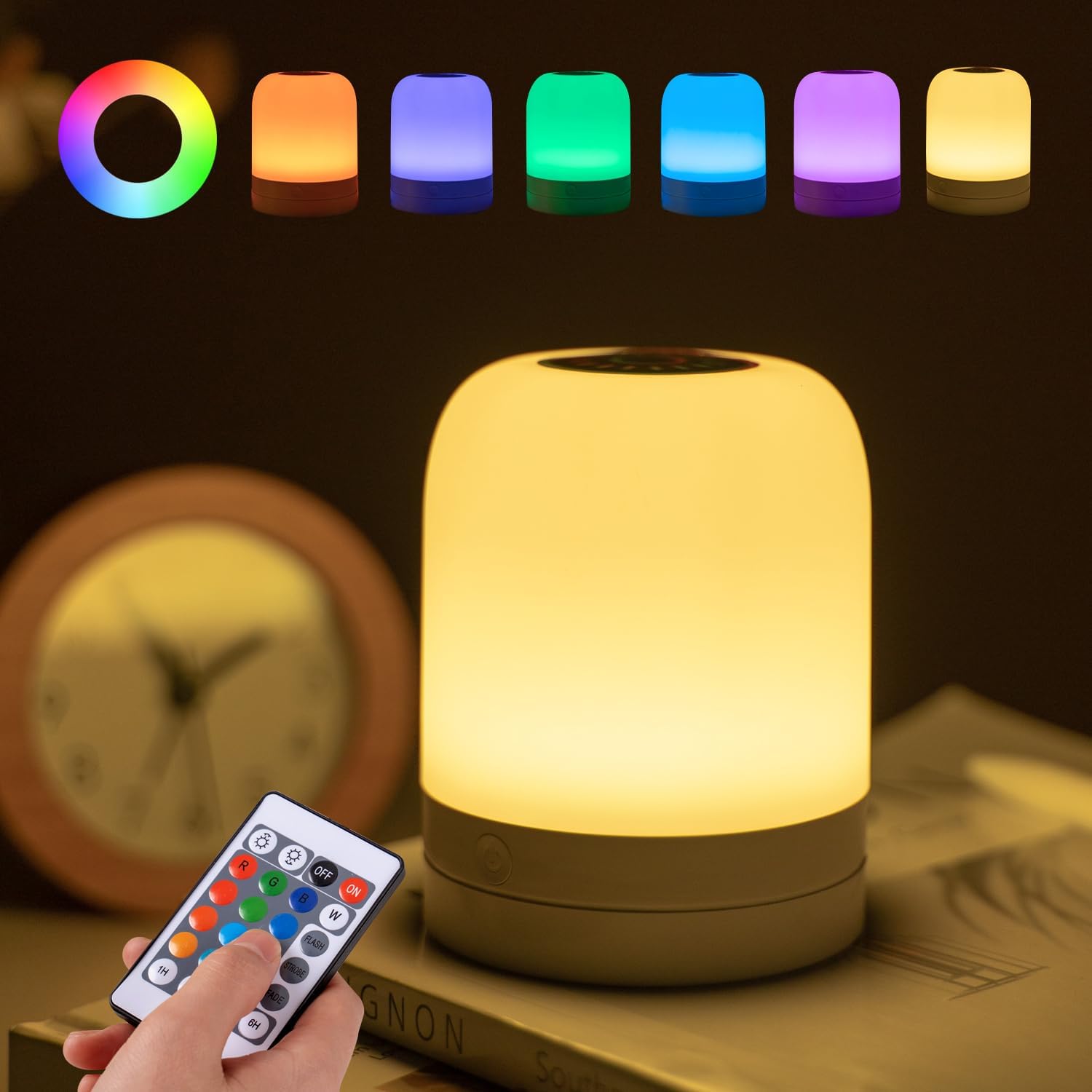 Lampka nocna dla niemowląt mała lampka nocna USB ładowania kolorów RGB Zmieniająca się lampka nocna LED ściemnianiem dotykowa lampka nocna dla dzieci