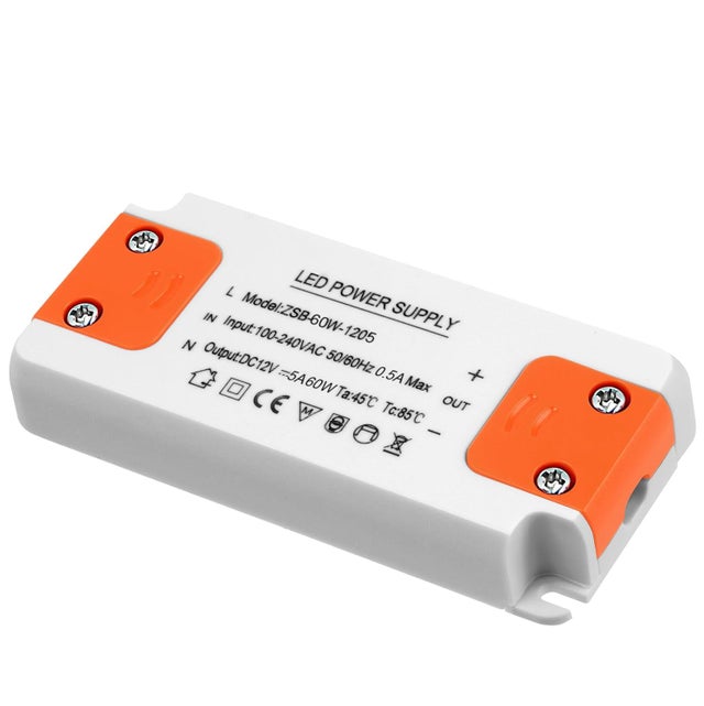 Driver de LED de 60 W / Transformador de LED 12 V 5 A / Adaptador Driver de LED | Adaptador Driver de Tensão Constante de 240 V CA para 12 V CC