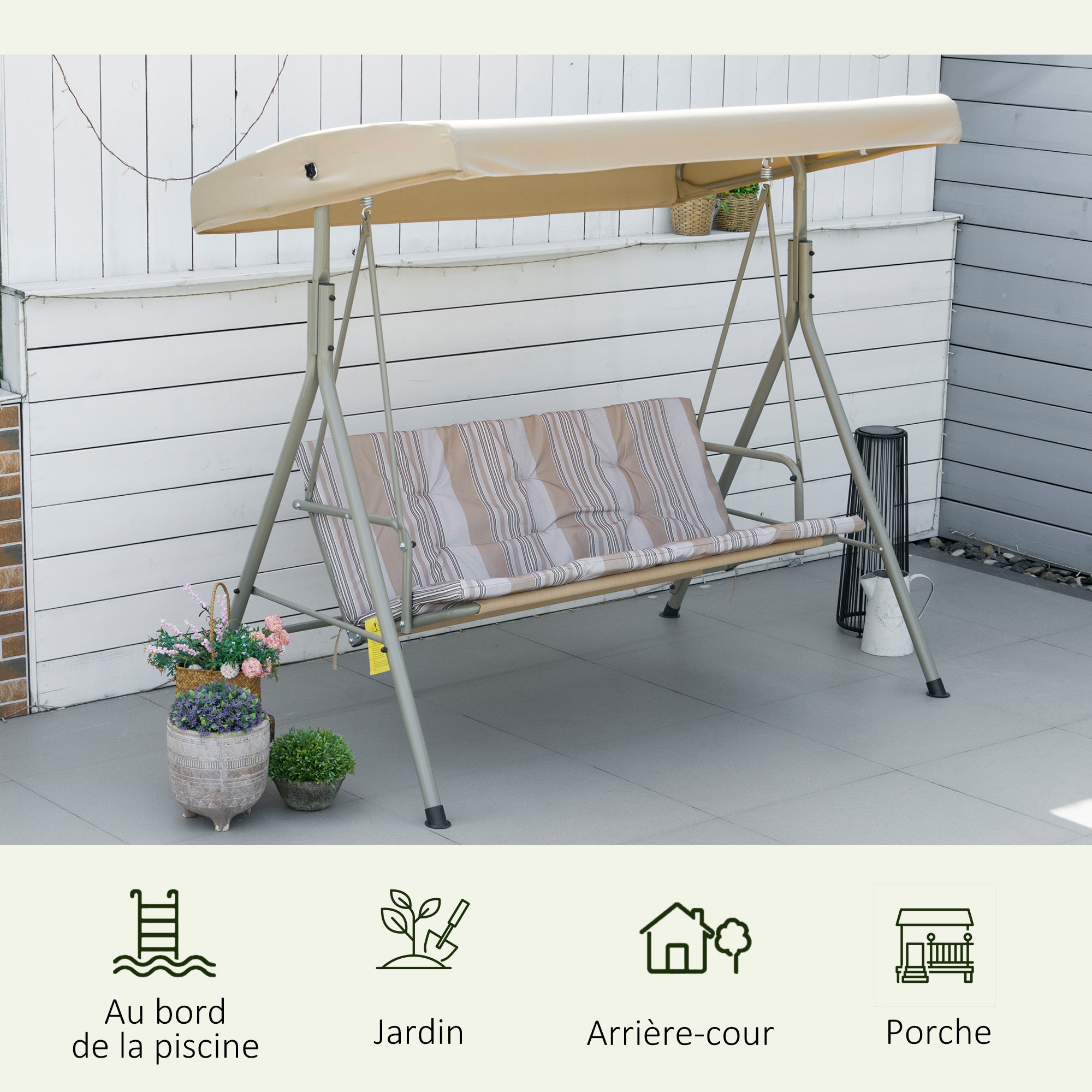 Balancelle de jardin acier Outsunny - 7