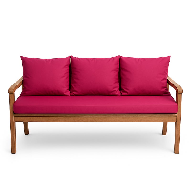 Poduszka ogrodowa na ławkę 150x60x50cm poduszka na meble ogrodowe różowa, poduszka na balkon taras, poducha ogrodowa na huśtawkę