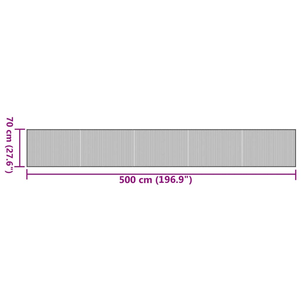 Tapis rectangulaire marron foncé 70x500 bambou - 8