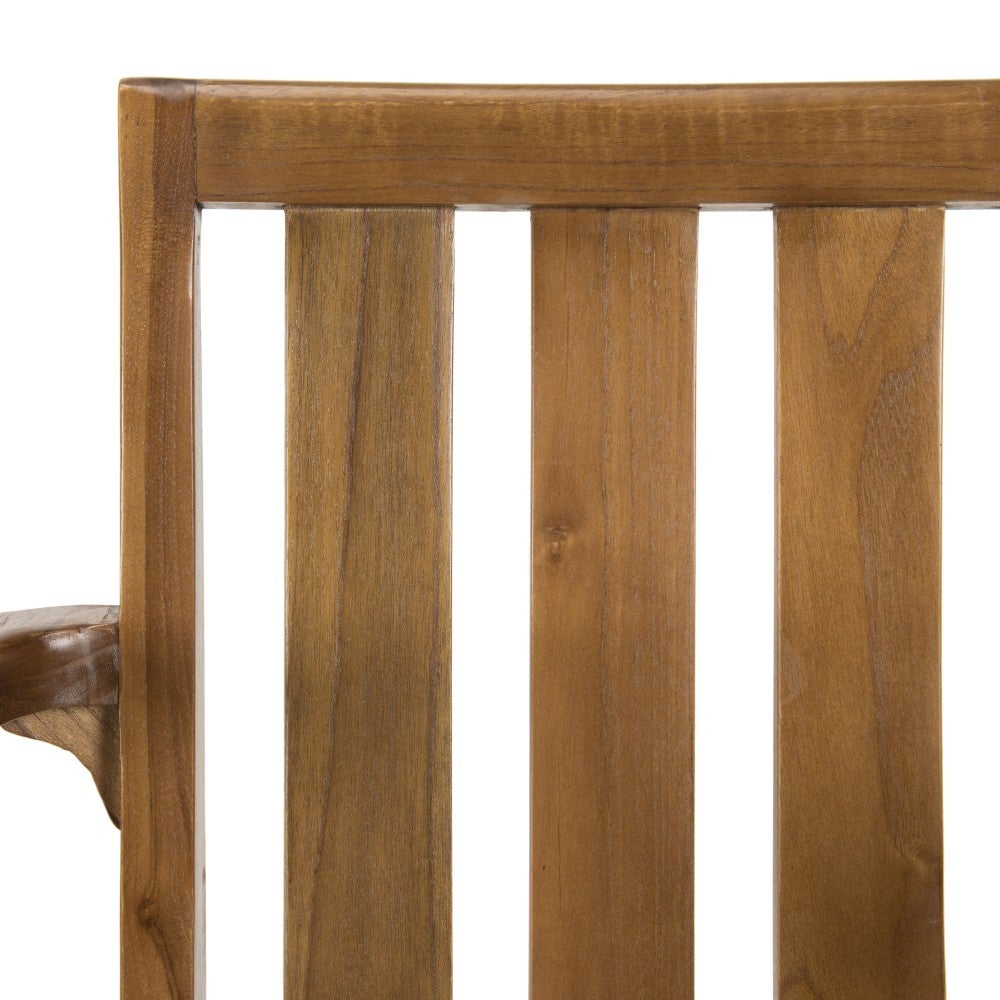 MAEVA - Ensemble de 2 fauteuils empilables en bois teck huilé - 3