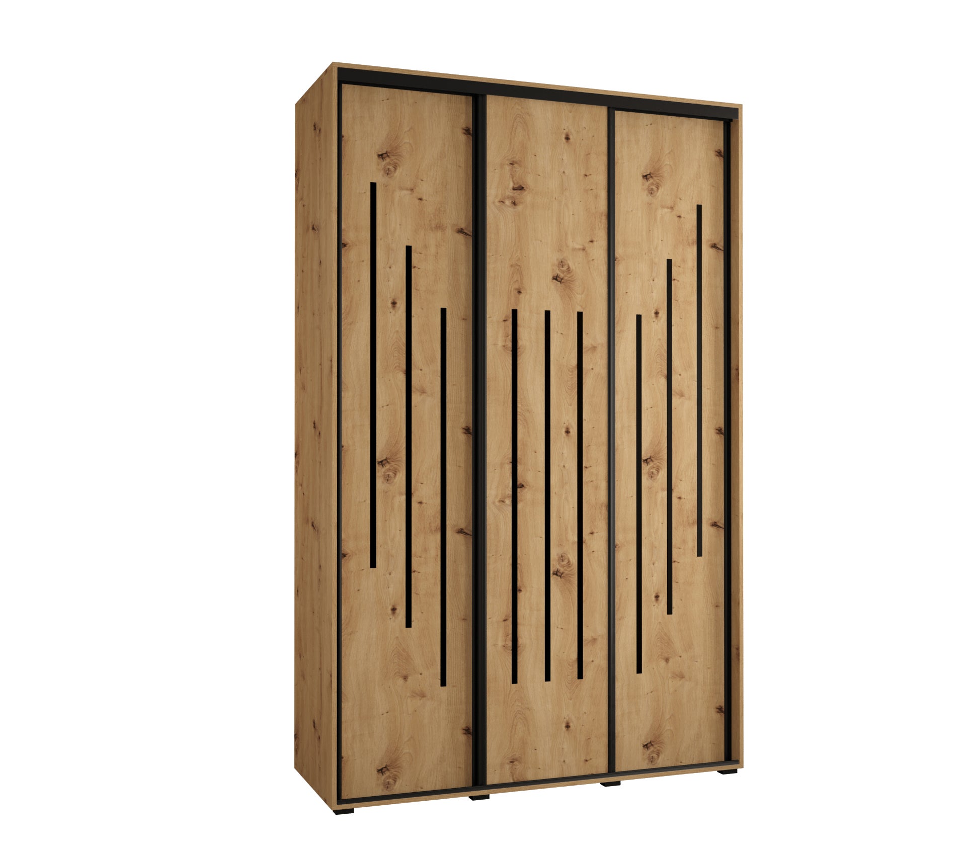 Szafa przesuwna wysoka Davos 8 150 x 45 x 235,2 cm artisan + artisan + u. czarny - Abiks Meble