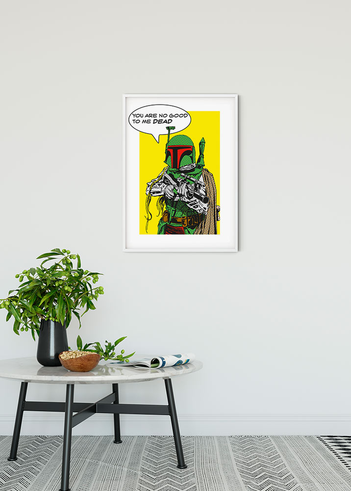 Cartel artístico de komar - star wars classic comic quote boba_fett - talla: 40 x 50 cm