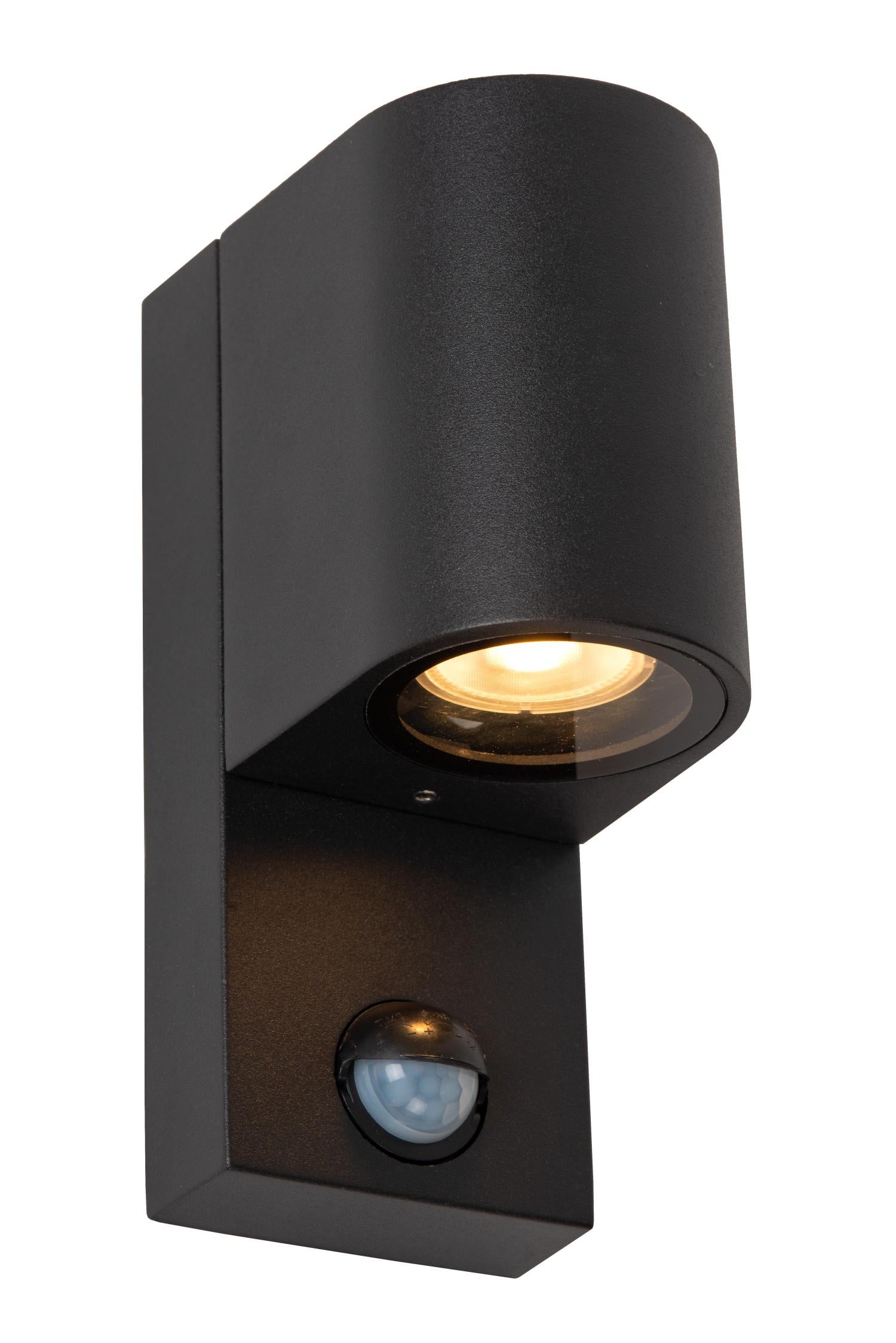 Kinkiet zewnętrzny z czujnikiem ruchu ZARO czarny 1xGU10x7W wym:17x7x10,4cm IP65 Lucide