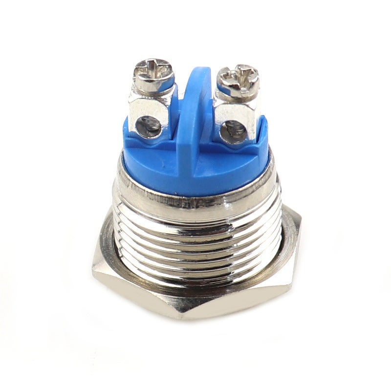 Interrupteur Bouton Poussoir Momentané 16mm 12V - Étanche Métallique - Pour Klaxon