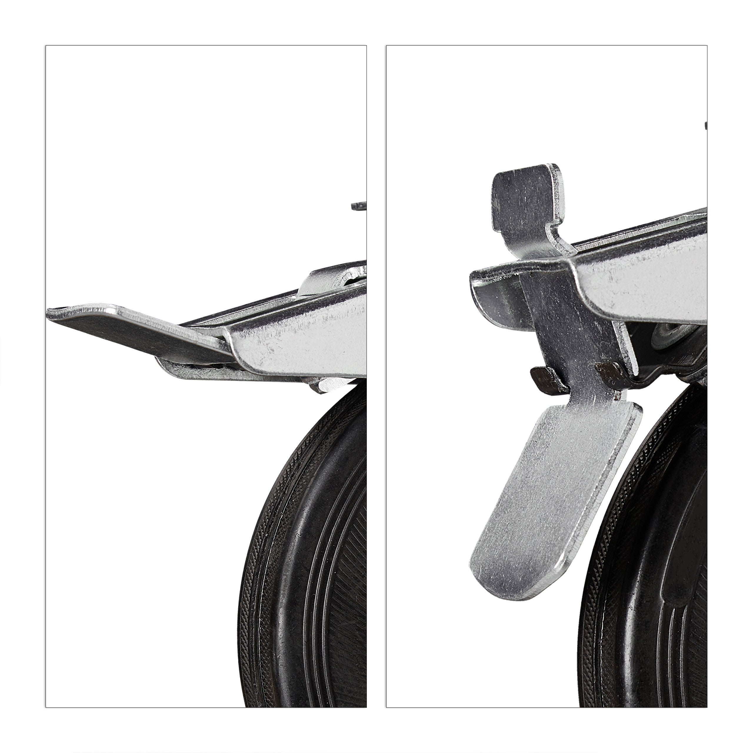 Roues charge lourde jeu de 4, pivotent à 360°, roulement à billes, 2 freins, 280 kg, 100mm, noires, Relaxdays - 5