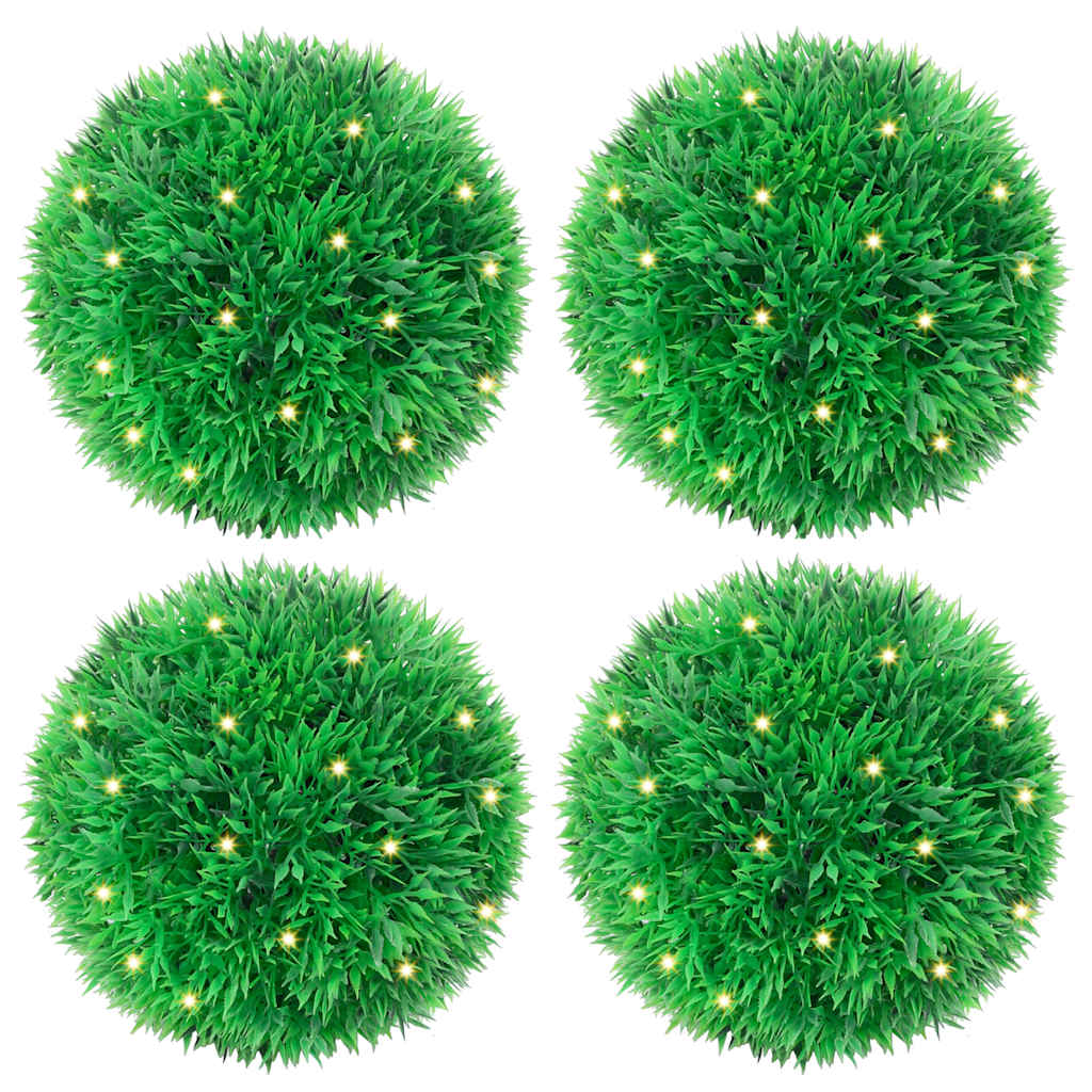 Bolas artificiais de buxo com luzes LED 4 unidades 12 cm - COMFORTXL - 2