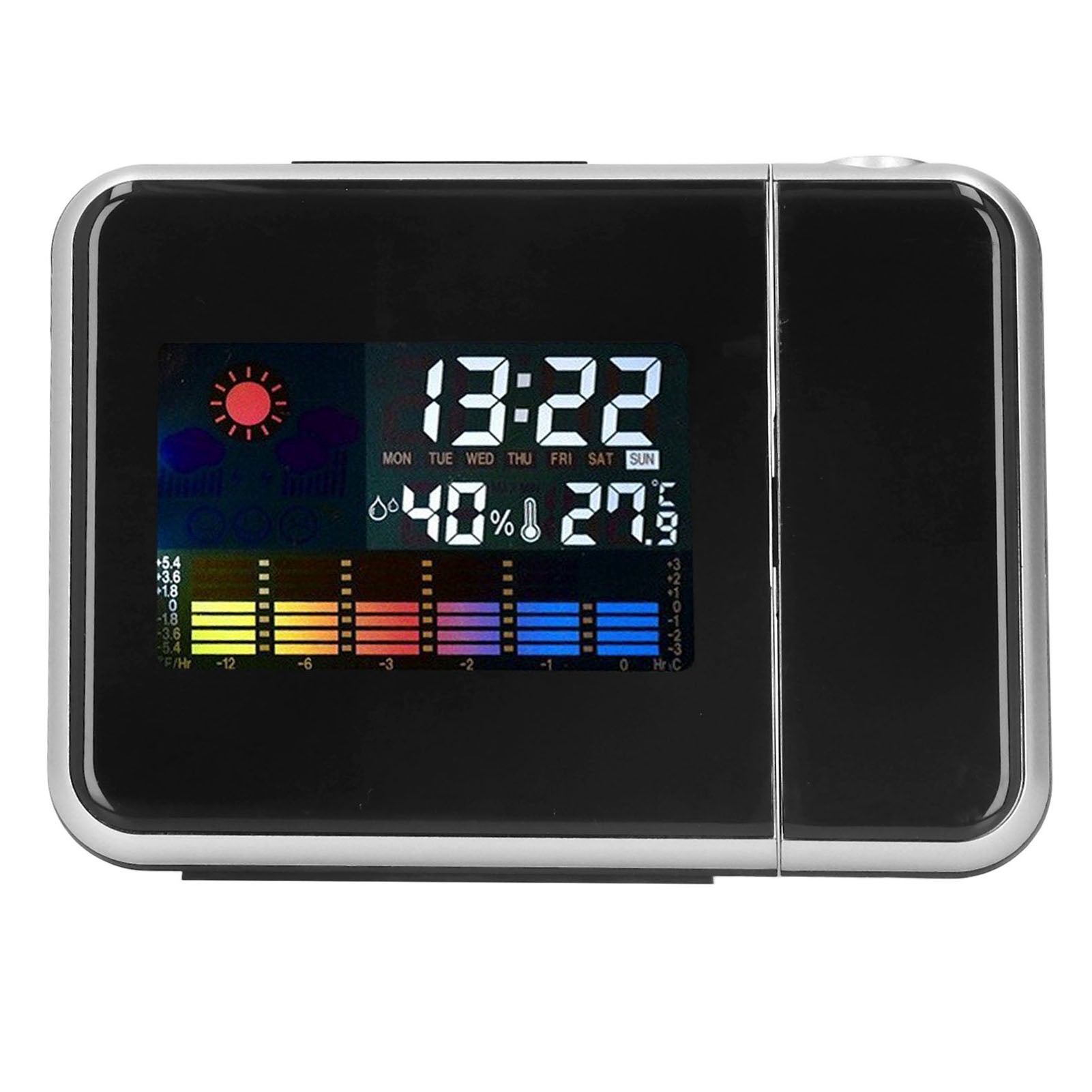 Sveglia Con Proiettore E Meteo - Display A Colori, Temperatura, Umidità, Proiezione Orologio Su Parete - Foto 8