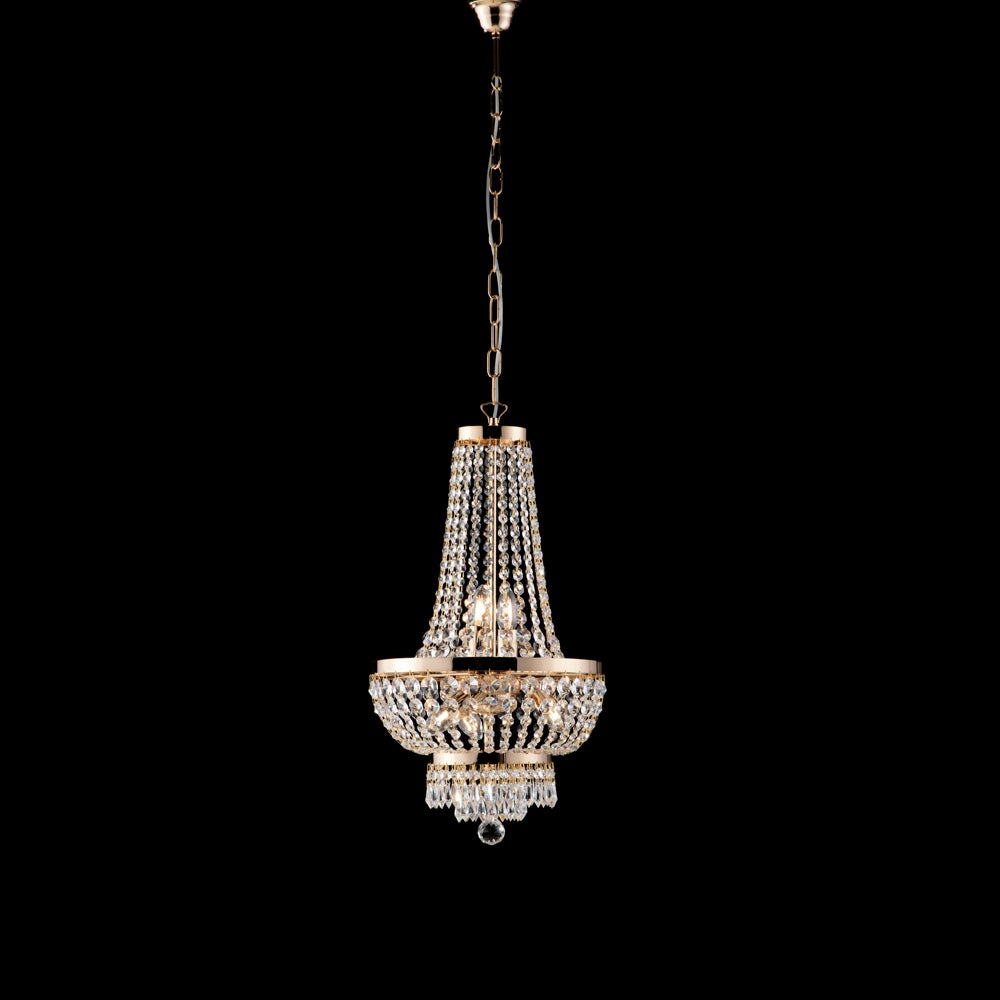 Lustre Classique 5 Lumières En Fer Doré DP014 - Neuf