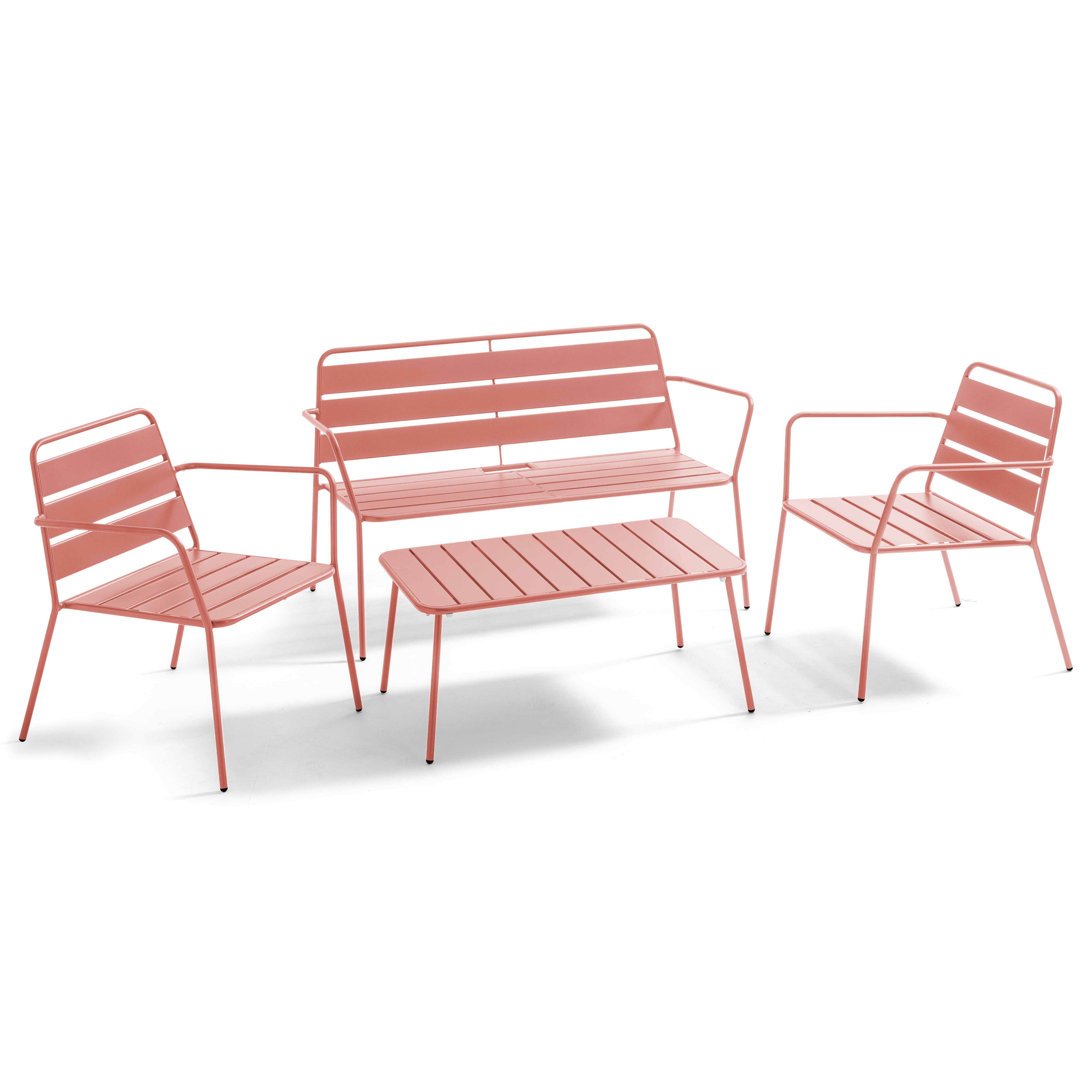 Table basse de jardin acier argile 90 x 50 cm , Palavas - Oviala - 7