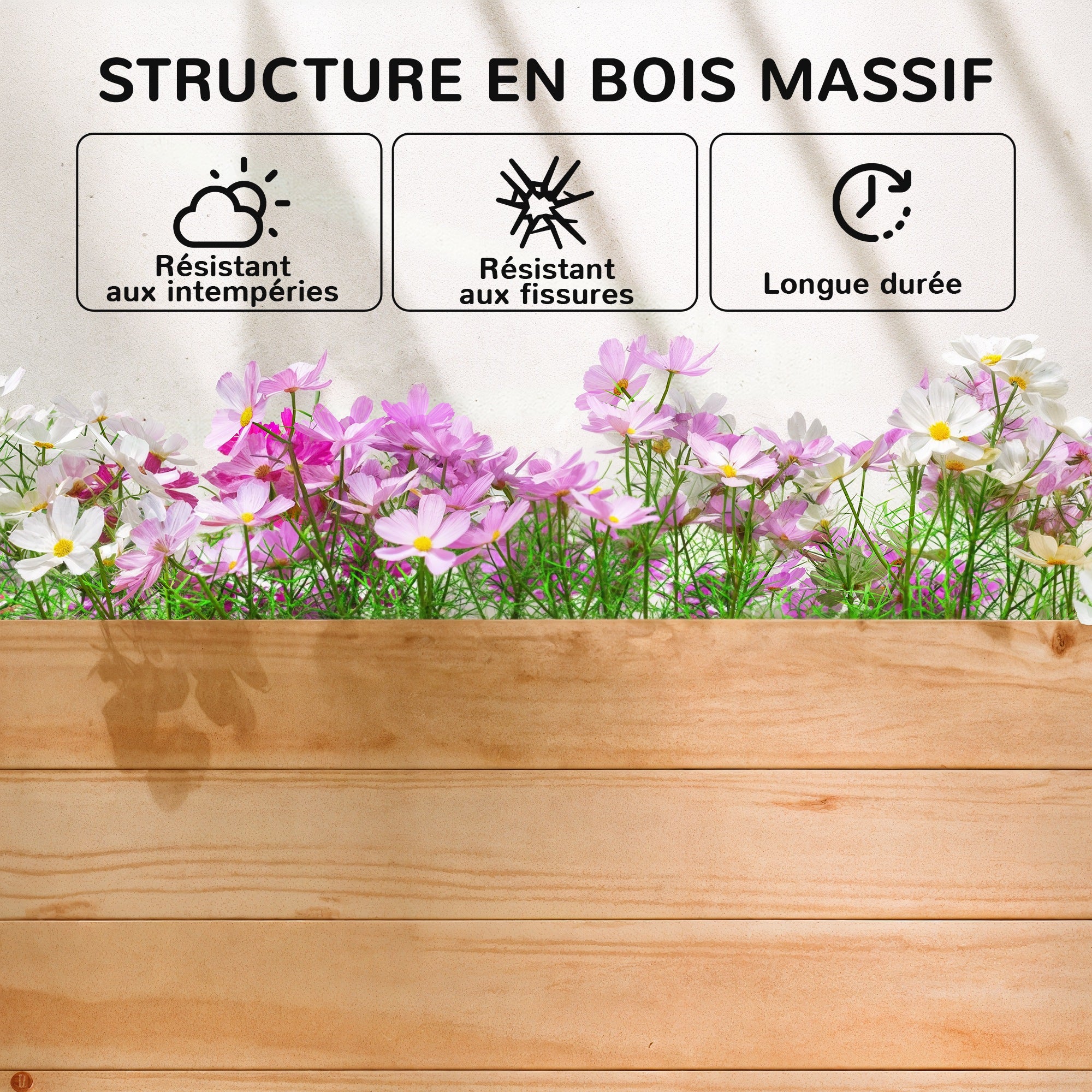 Jardinière surélevée avec treillis bois de sapin Outsunny - 7