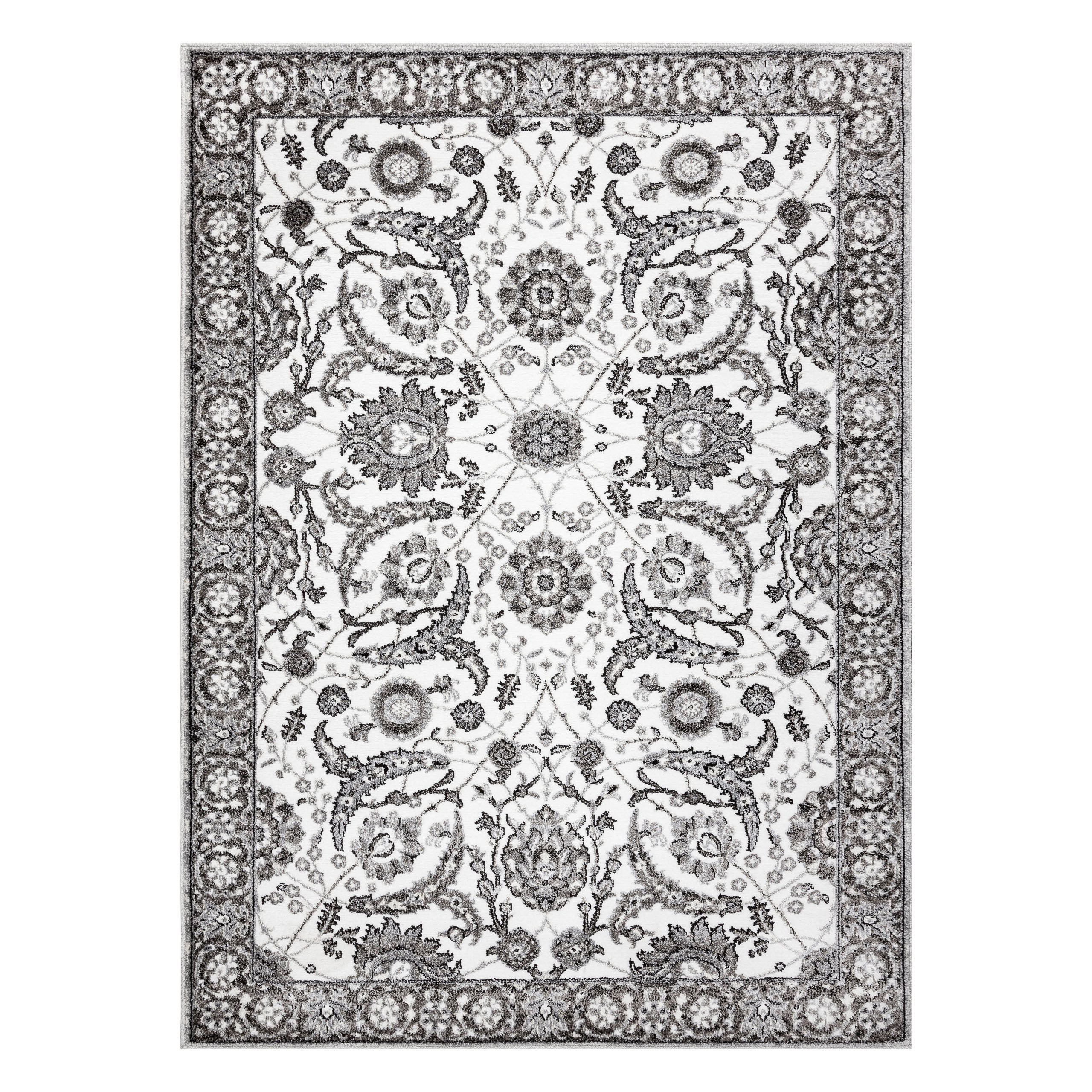 Dywan MATEO 8037/644 Klasyczny ramka, kwiaty - strukturalny szary 140x190 cm - 3