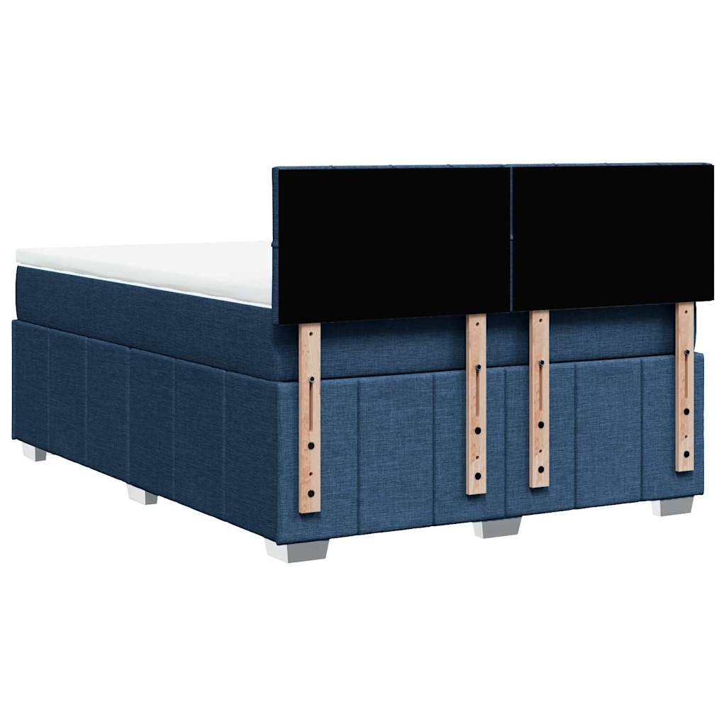 Sommier à lattes de lit avec matelas Bleu 140x200 cm Tissu - 7