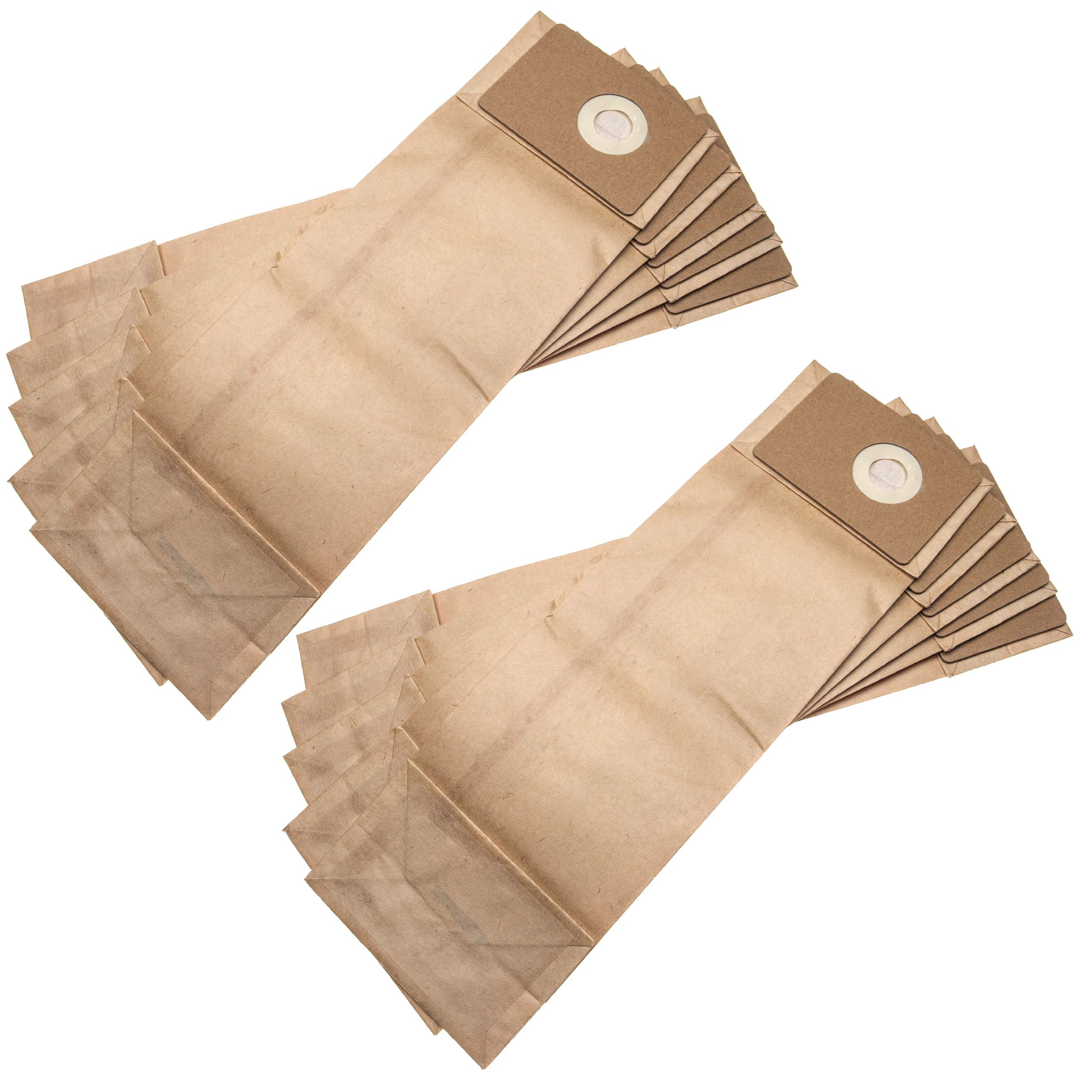 vhbw 10x Sacs compatible avec Nilfisk CarpetMaster 212, 215 aspirateur - papier, 40,9cm x 12,9cm, marron - 3
