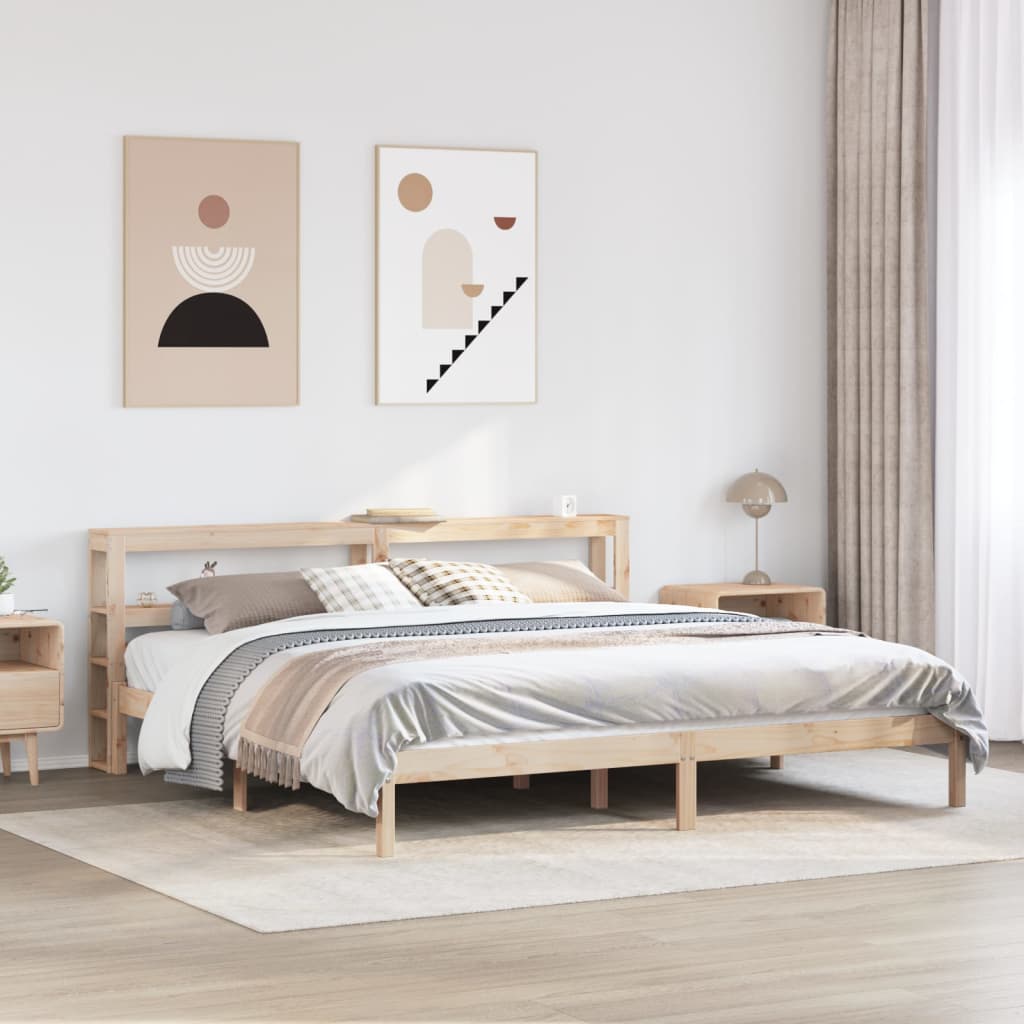 Rama łóżka bez materaca, 200x200 cm, lite drewno sosnowe vidaXL