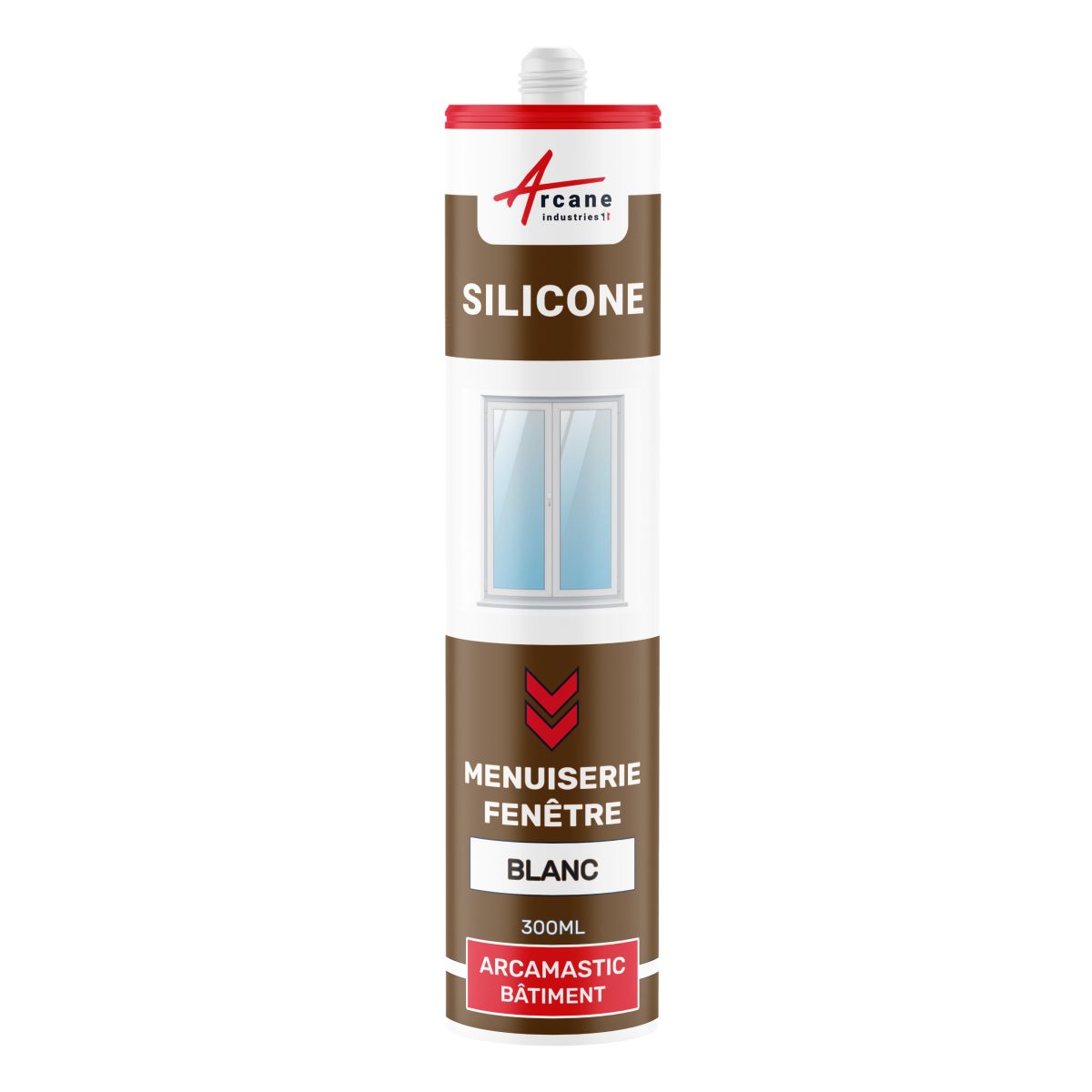 Mastic Silicone intérieur / extérieur pour fenêtres et menuiseries ARCAMASTIC BATIMENT Blanc