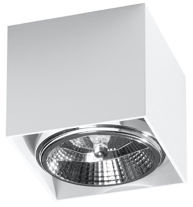 Reflektor sufitowy spot natynkowy Blake kwadratowy biały 1xGU10x40W wym: 12 x 12 cm metal Sollux Lighting