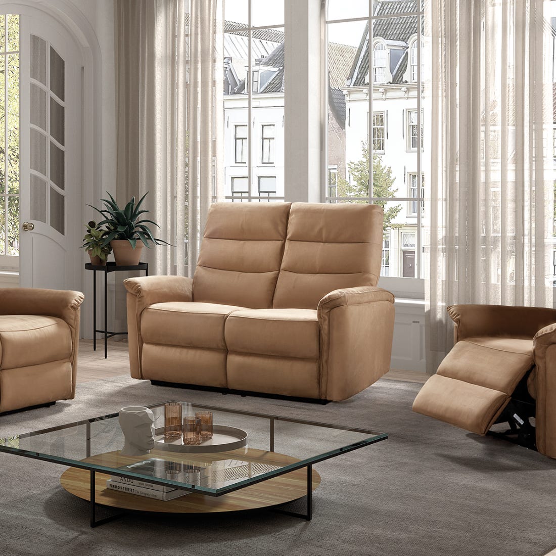 Fauteuil De Bag Dossier Haut Avec Repose-Pieds - Canapé 1 Place Chenille Rose - Pouf Confortable