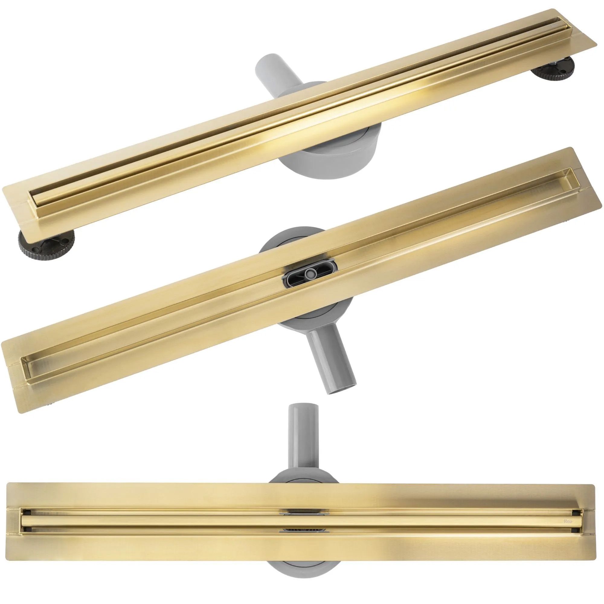 Odpływ Liniowy Rea Neox Slim Pro Złoty Szczotkowany 64 X 9