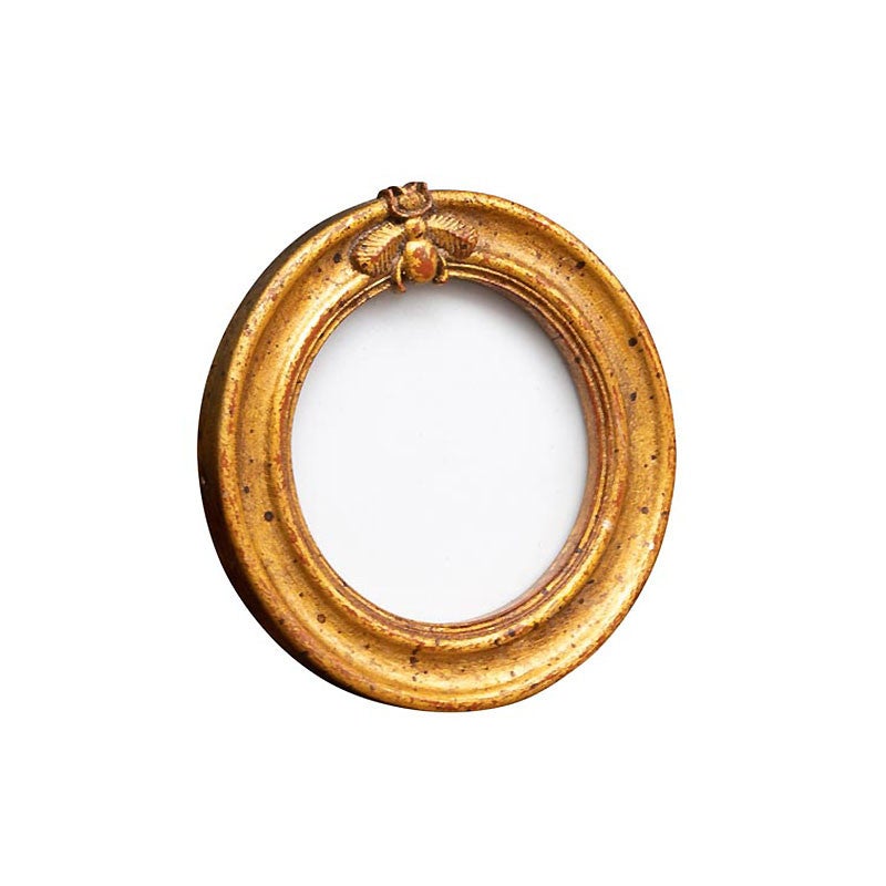 Petit Cadre Rond En Bois Doré – Style Ancien – Objet Décoratif